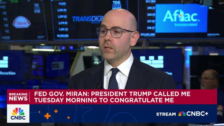 Watch CNBC's full interview with Fed Governor Stephen Miran