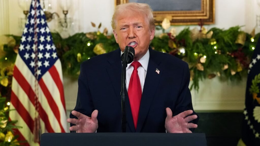 Trump announces dividend to U.S. soldiers in speech