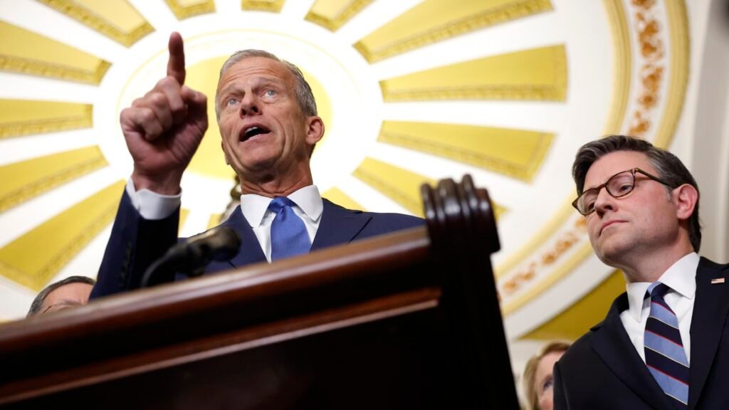 GOP leaders Thune and Johnson boost two-track approach to funding DHS